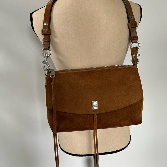 Rebecca Minkoff Darren Large Suede Crossbody/or Shoulder Bag - Picture 5 of 7